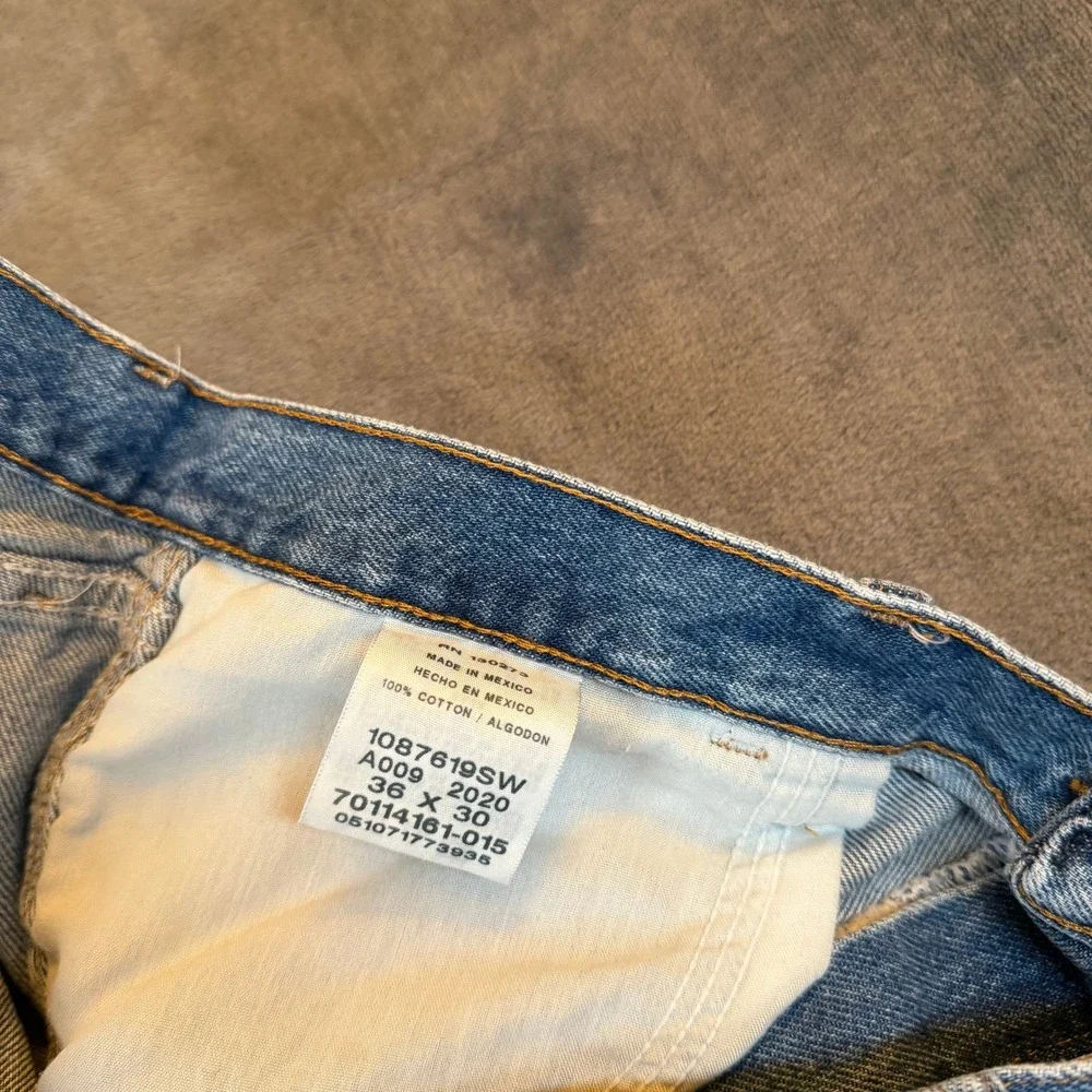Rustler Regular Fit Straight Leg Blue Denim Jeans Mens 36x30 Medium Wash 87619SW